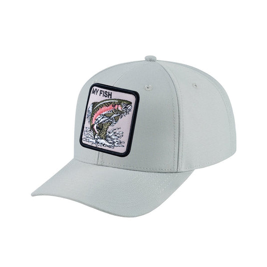 Salmon V2 6-Panel Baseball Cap with Light Grey front and Light Grey back