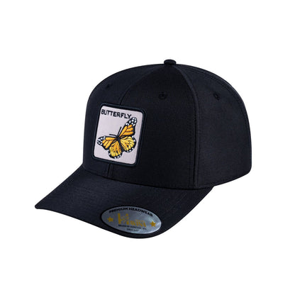 Butterfly V2 6-Panel Baseball Cap with Black front and Black back