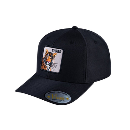 Tiger V2 6-Panel Baseball Cap with Black front and Black back