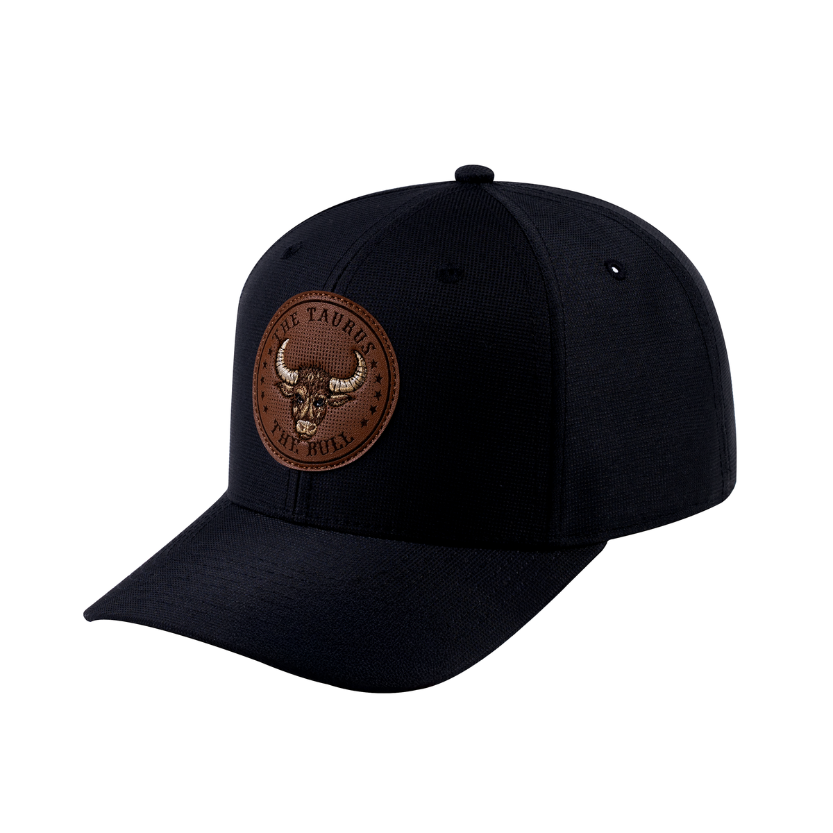 Taurus Zodiac V2 6-Panel Baseball Cap with Black front and Black back