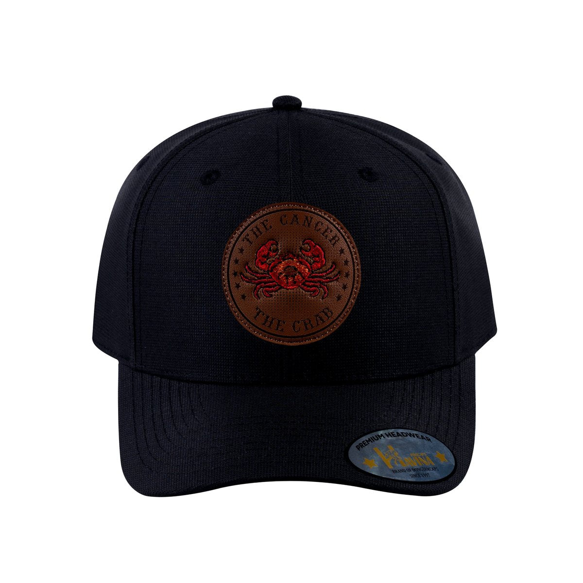Cancer Zodiac V2 6-Panel Baseball Cap with Black front and Black back
