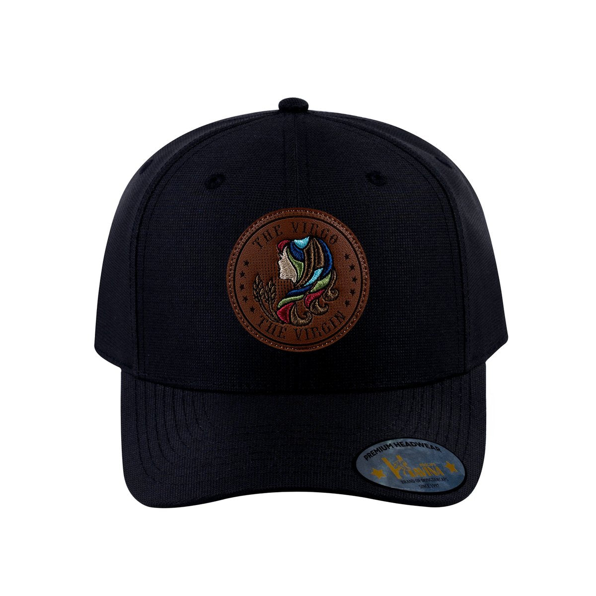 Virgo Zodiac V2 6-Panel Baseball Cap with Black front and Black back