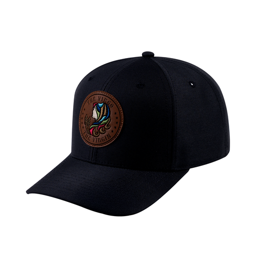 Virgo Zodiac V2 6-Panel Baseball Cap with Black front and Black back