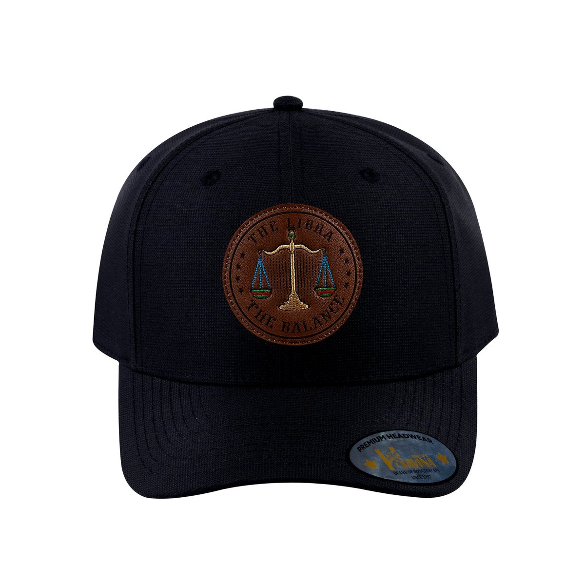 Libra Zodiac V2 6-Panel Baseball Cap with Black front and Black back