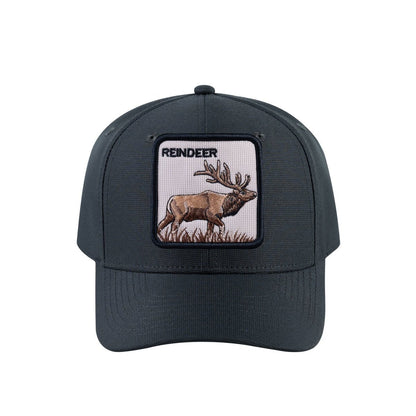 Reindeer V2 6-Panel Baseball Cap with Dark Grey front and Dark Grey back