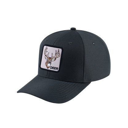 Deer V2 6-Panel Baseball Cap with Dark Grey front and Dark Grey back