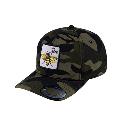 Bee V2 6-Panel Baseball Cap with Green Camo front and Green Camo back