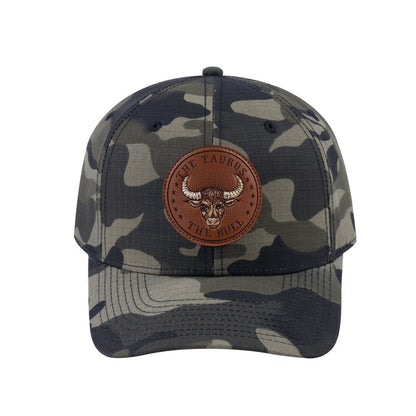 Taurus Zodiac V2 6-Panel Baseball Cap with Green Camo front and Green Camo back