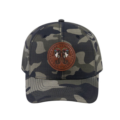 Gemini Zodiac V2 6-Panel Baseball Cap with Green Camo front and Green Camo back