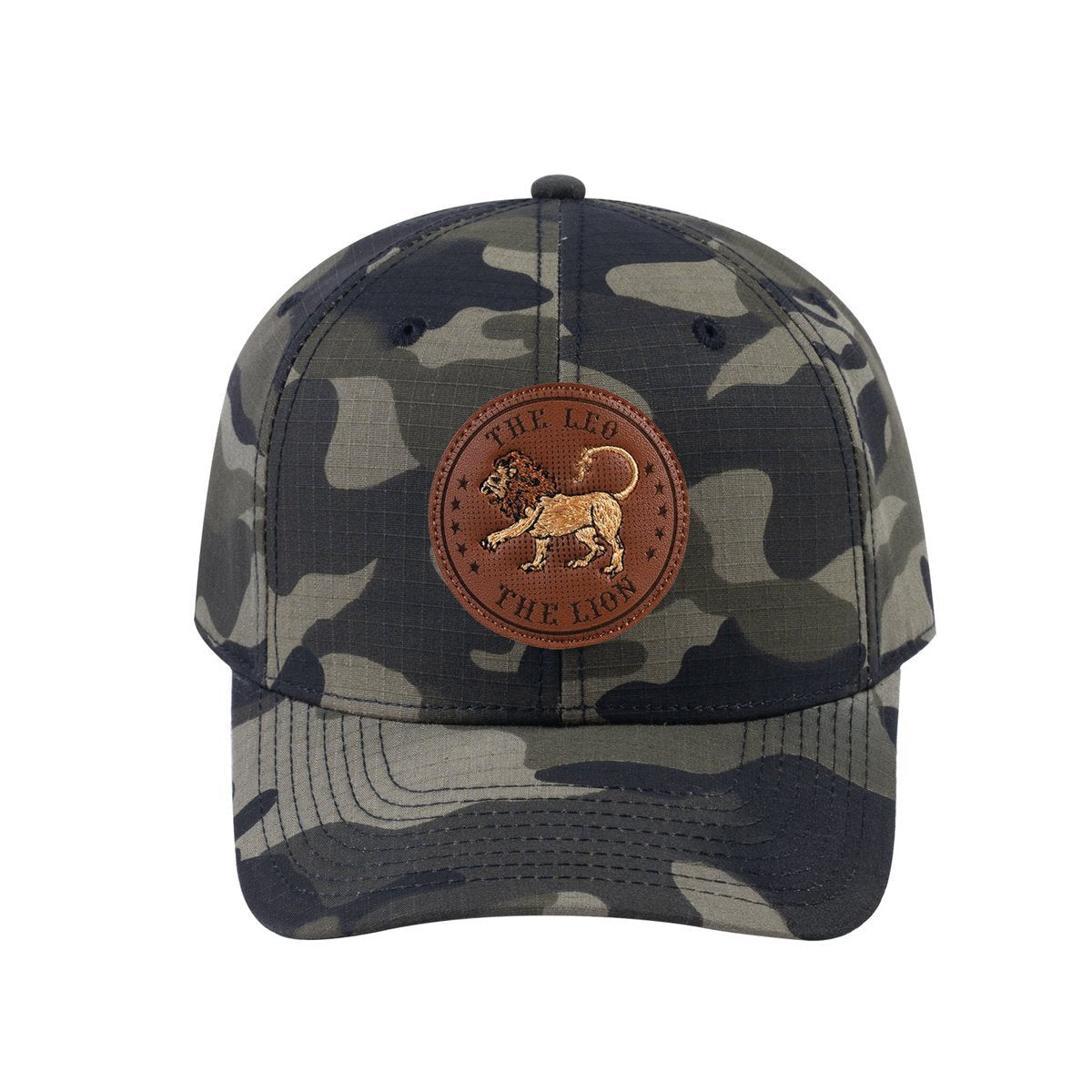 Leo Zodiac V2 6-Panel Baseball Cap with Green Camo front and Green Camo back