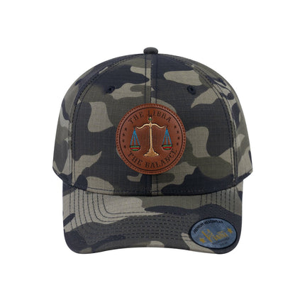 Libra Zodiac V2 6-Panel Baseball Cap with Green Camo front and Green Camo back