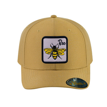 Bee V2 6-Panel Baseball Cap with Khaki front and Khaki back