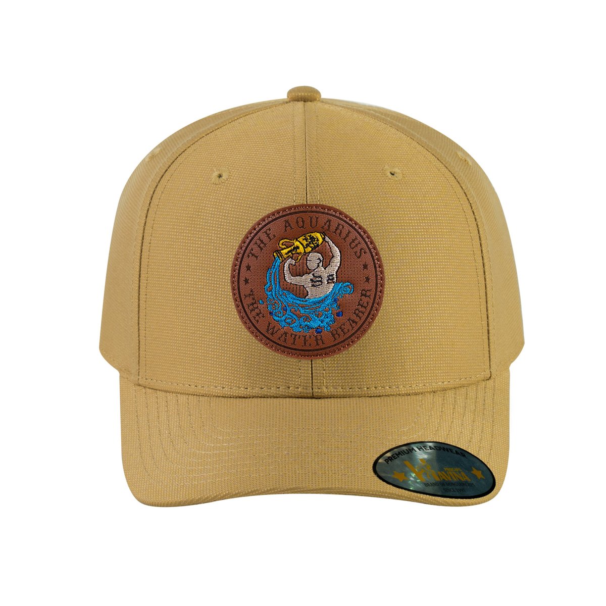 Aquarius Zodiac V2 6-Panel Baseball Cap with Khaki front and Khaki back