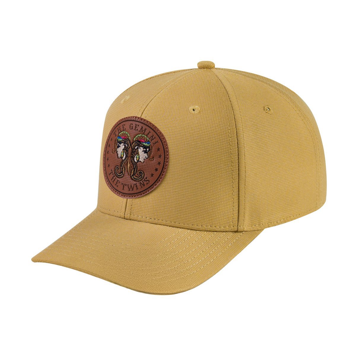 Gemini Zodiac V2 6-Panel Baseball Cap with Khaki front and Khaki back