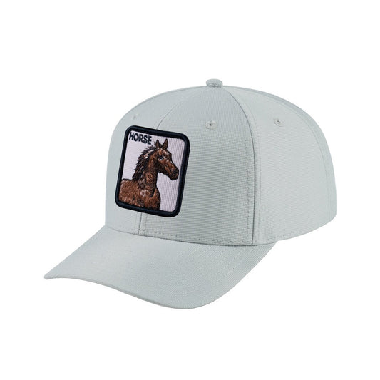 Horse V2 6-Panel Baseball Cap with Light Grey front and Light Grey back