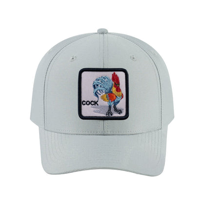 Chicken V2 6-Panel Baseball Cap with Light Grey front and Light Grey back