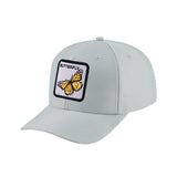 Butterfly V2 6-Panel Baseball Cap with Light Grey front and Light Grey back