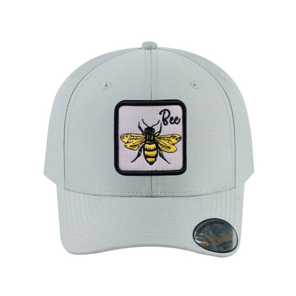 Bee V2 6-Panel Baseball Cap with Light Grey front and Light Grey back