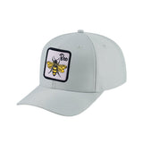 Bee V2 6-Panel Baseball Cap with Light Grey front and Light Grey back