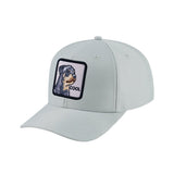 Dog V2 6-Panel Baseball Cap with Light Grey front and Light Grey back