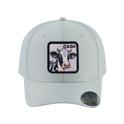 Cow V2 6-Panel Baseball Cap with Light Grey front and Light Grey back