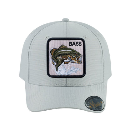 Bass V2 6-Panel Baseball Cap with Light Grey front and Light Grey back
