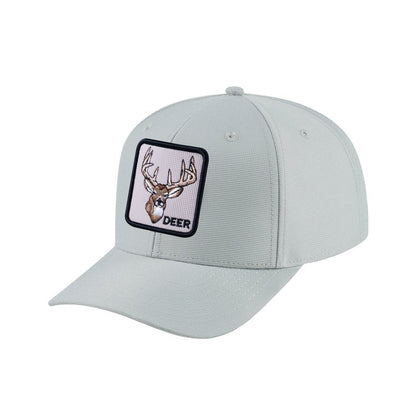 Deer V2 6-Panel Baseball Cap with Light Grey front and Light Grey back