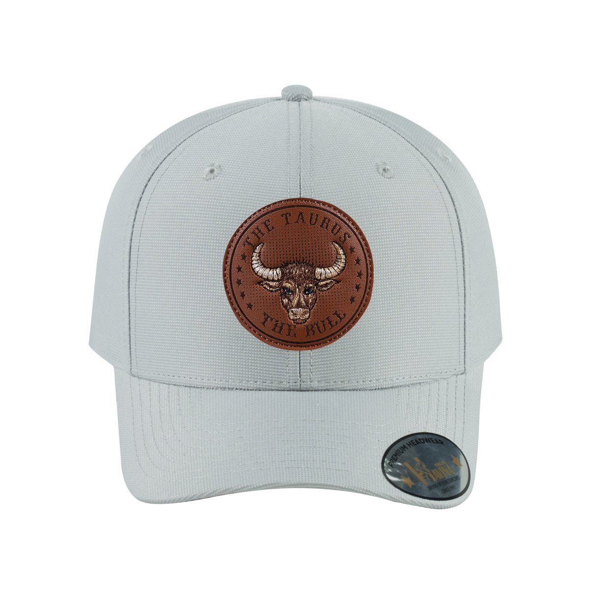 Taurus Zodiac V2 6-Panel Baseball Cap with Light Grey front and Light Grey back
