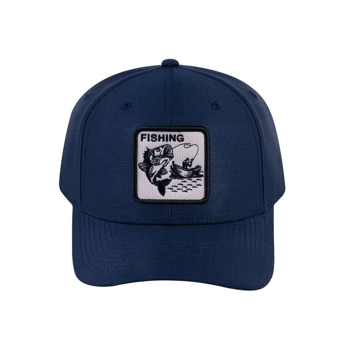 Fishing V2 6-Panel Baseball Cap with Navy front and Navy back