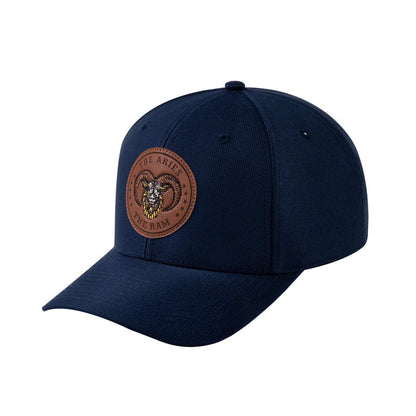 Aries Zodiac V2 6-Panel Baseball Cap with Navy front and Navy back