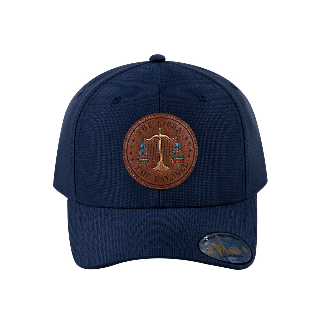 Libra Zodiac V2 6-Panel Baseball Cap with Navy front and Navy back