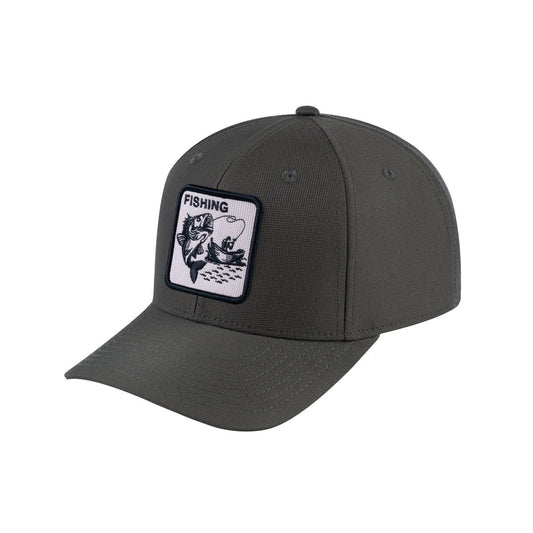Fishing V2 6-Panel Baseball Cap with Dark Grey front and Dark Grey back