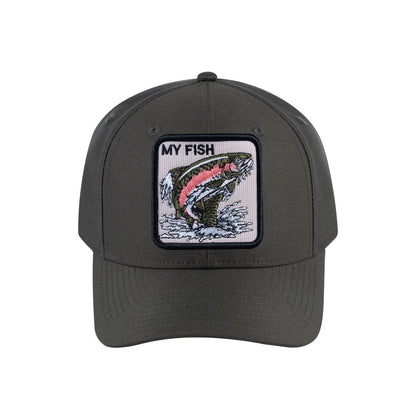 Salmon V2 6-Panel Baseball Cap with Olive front and Olive back