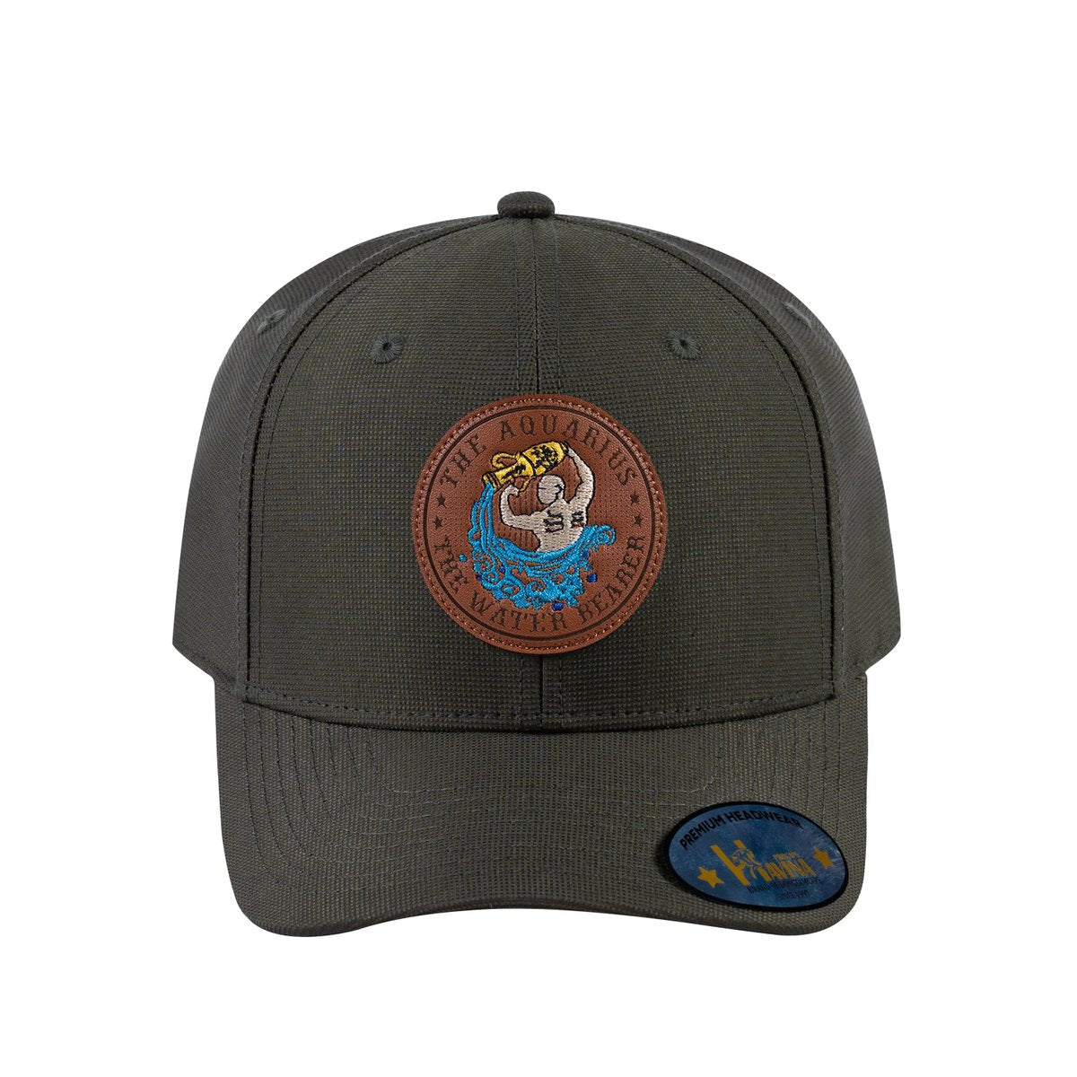 Aquarius Zodiac V2 6-Panel Baseball Cap with Olive front and Olive back