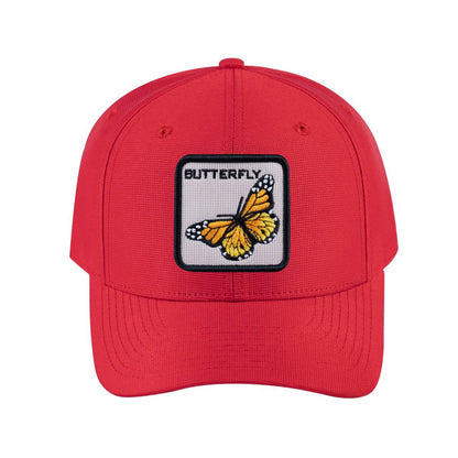Butterfly V2 6-Panel Baseball Cap with Red front and Red back