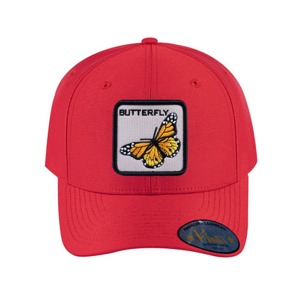 Butterfly V2 6-Panel Baseball Cap with Red front and Red back
