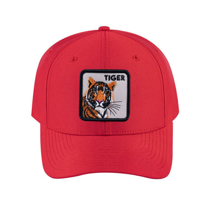 Tiger V2 6-Panel Baseball Cap with Red front and Red back