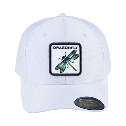 Dragonfly V2 6-Panel Baseball Cap with White front and White back