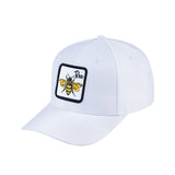 Bee V2 6-Panel Baseball Cap with White front and White back