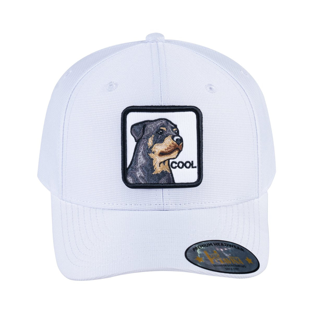 Dog V2 6-Panel Baseball Cap with White front and White back