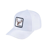 Deer V2 6-Panel Baseball Cap with White front and White back