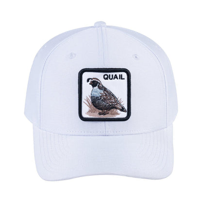 Quail V2 6-Panel Baseball Cap with White front and White back