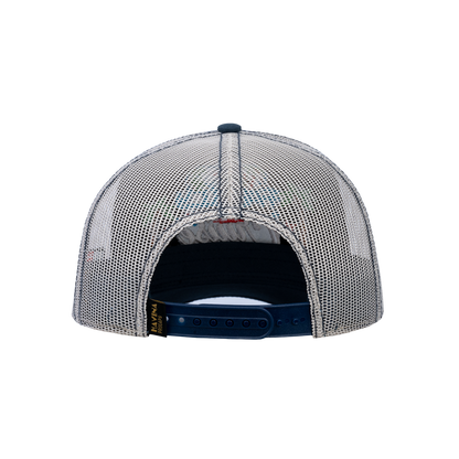 Family Cruise, Traveling 6-Panel Trucker Hat with Navy front and Beige back