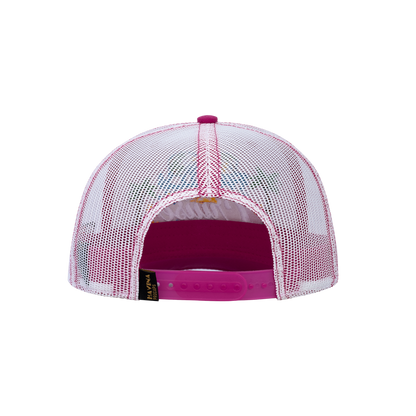 Family Cruise, Traveling 6-Panel Trucker Hat with Pink front and White back