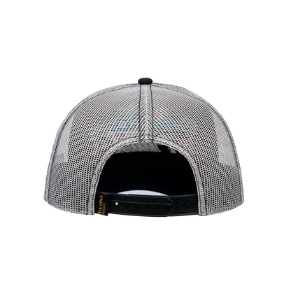Family Cruise, Traveling 6-Panel Trucker Hat with Black front and Beige back