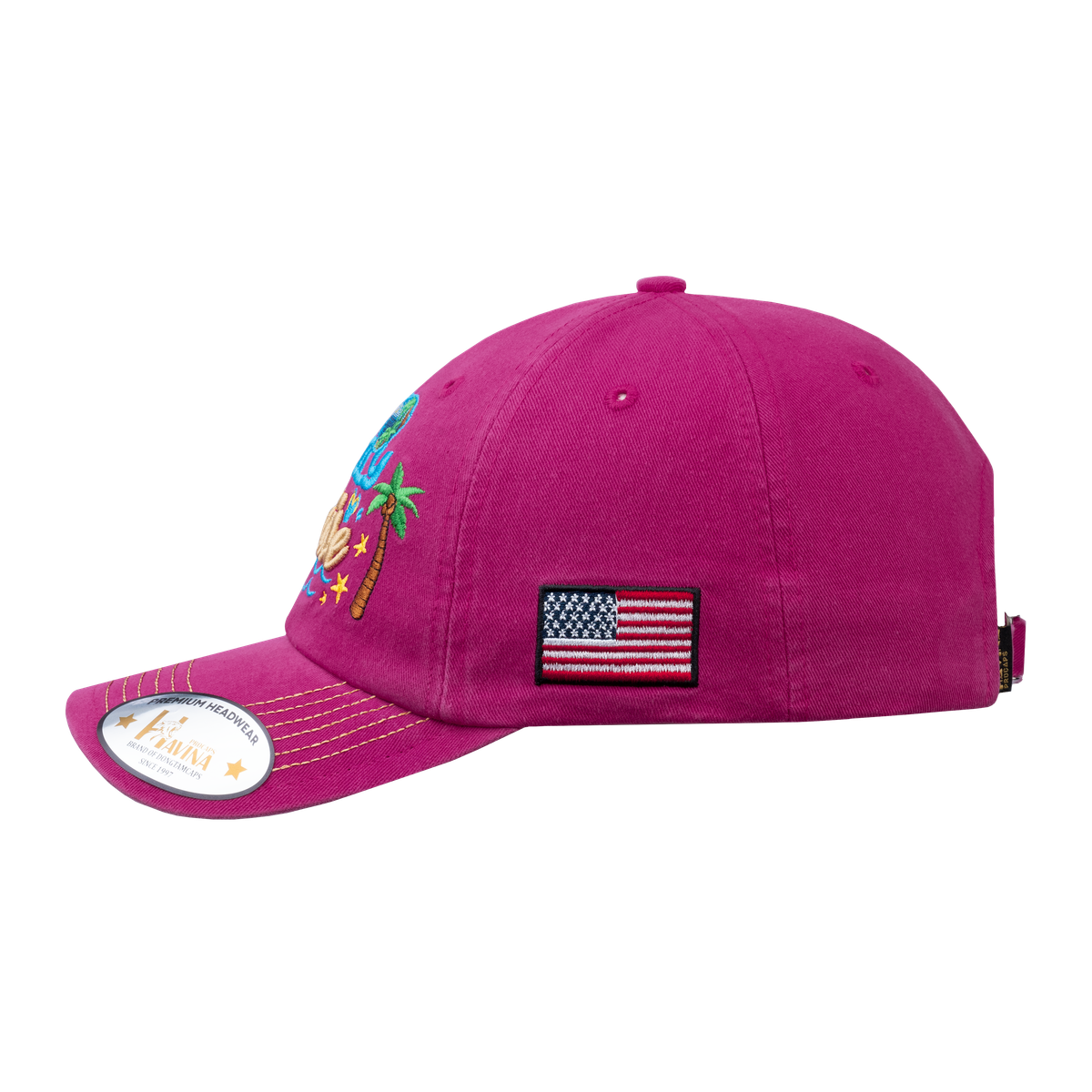 Family Cruise, Traveling 6-Panel Baseball Cap with Pink front and Pink back