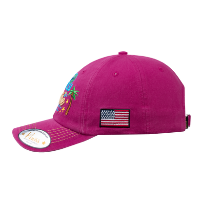 Family Cruise, Traveling 6-Panel Baseball Cap with Pink front and Pink back
