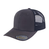 Blank 6-Panel Trucker Hat with Dark Grey front and Black back