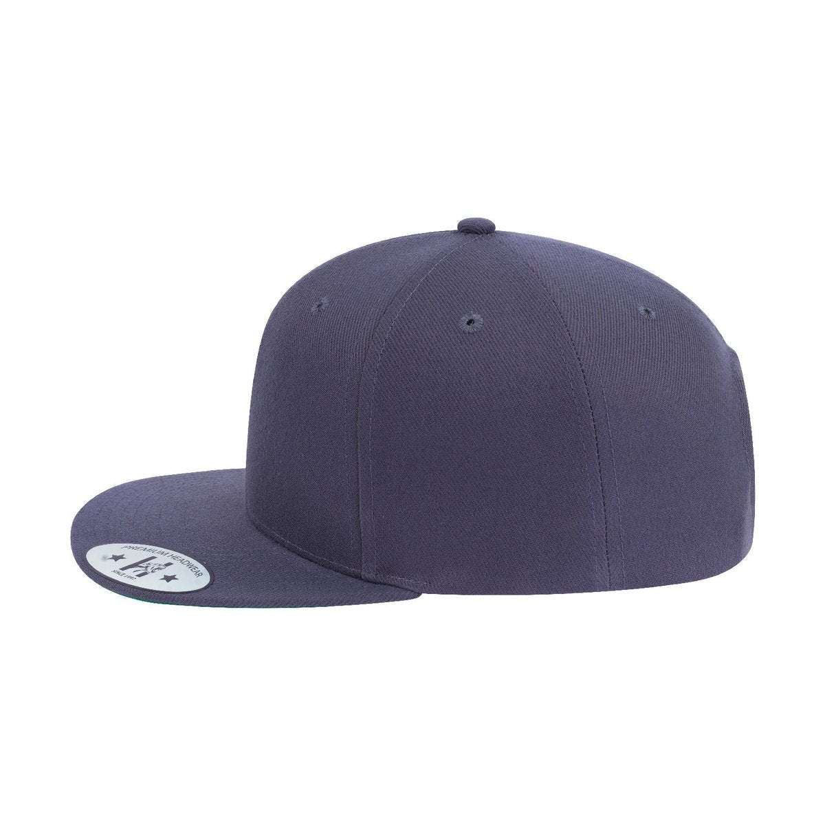 Blank 6-Panel Snapback Flat Bill Baseball Cap with Dark Grey front and Dark Grey back