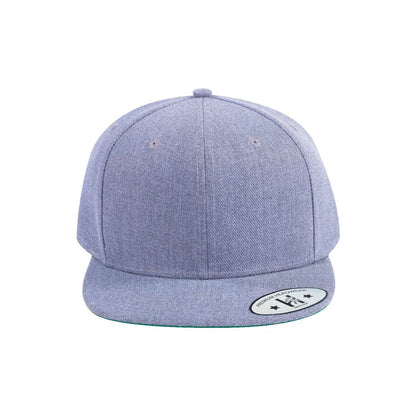 Blank 6-Panel Snapback Flat Bill Baseball Cap with Khaki front and Khaki back
